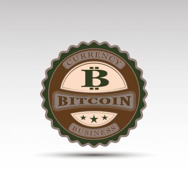 Bitcoin sembolü ile vektör rozet