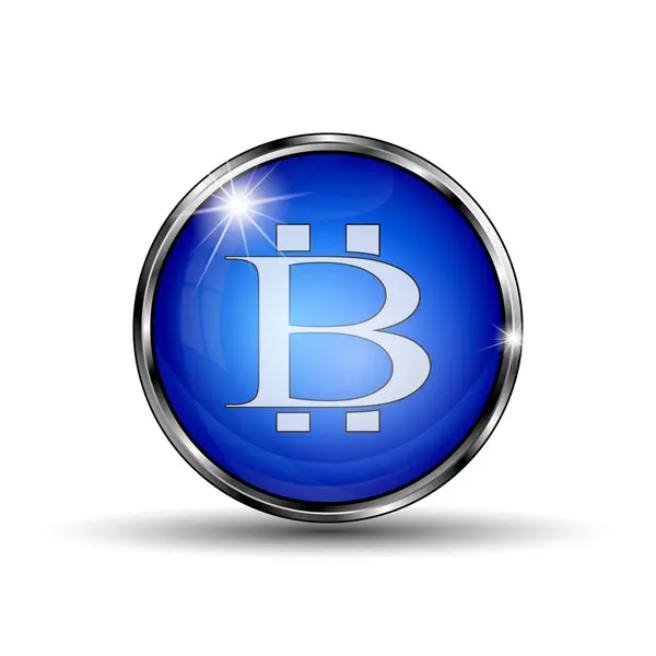 A vektor gomb-val bitcoin szimbólum. — Stock Vector