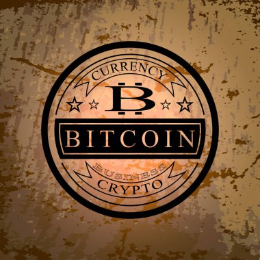Bitcoin simge vektör etiket