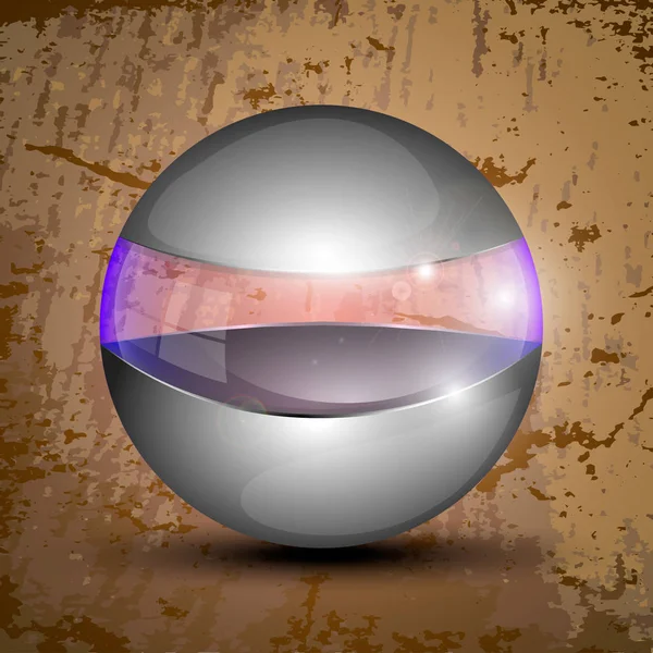 Esfera gris con línea transparente — Vector de stock