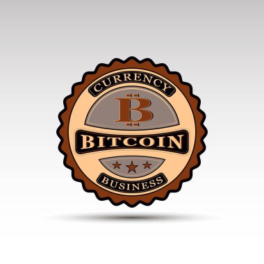 Bitcoin sembolü ile vektör rozet