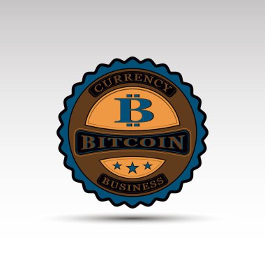 Bitcoin sembolü ile vektör rozet