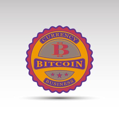 Bitcoin sembolü ile vektör rozet