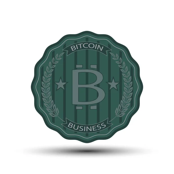 A retro jelvény bitcoin szimbólum — Stock Vector