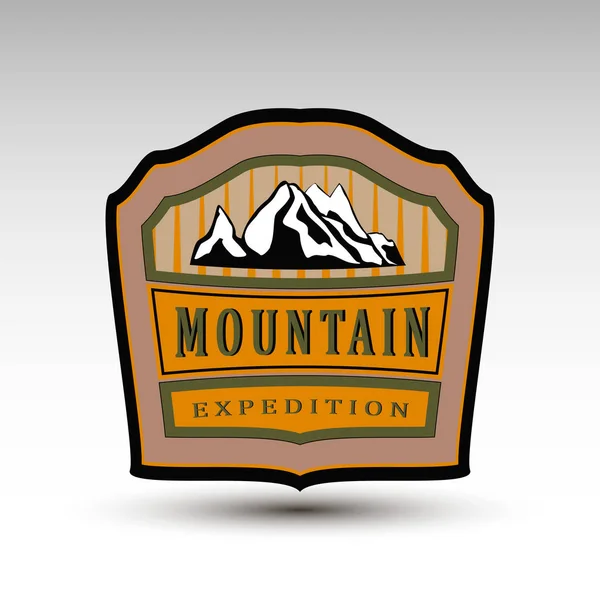 Logotipo expedición montaña — Vector de stock