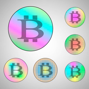 Renkli Daireler bitcoin işaretleri