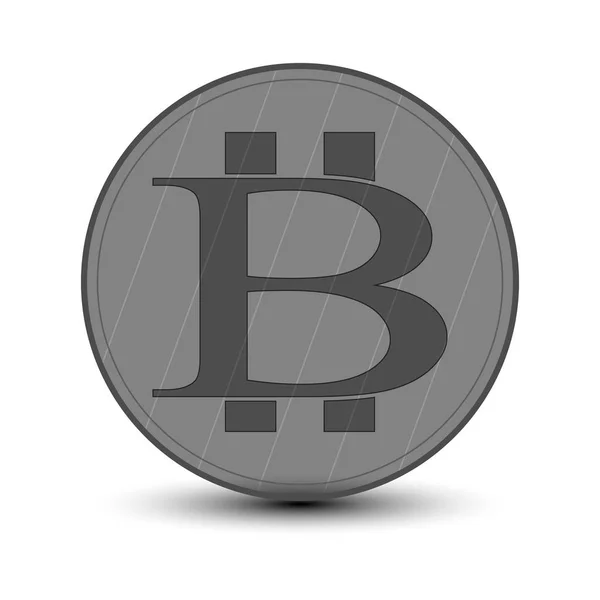 Szürke kört bitcoin logóval — Stock Vector