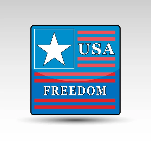 US-Symbol und Freiheitswort — Stockvektor