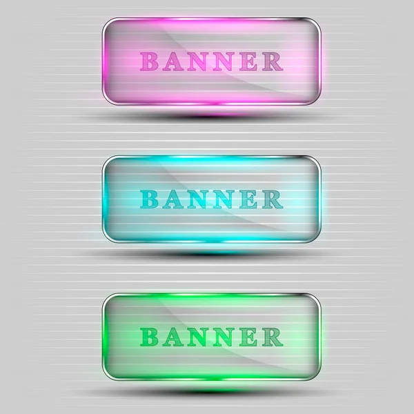 Three colorful banners on page — Stock Vector