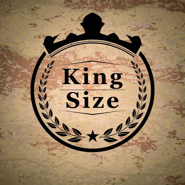 King size emblem — Stock Vector