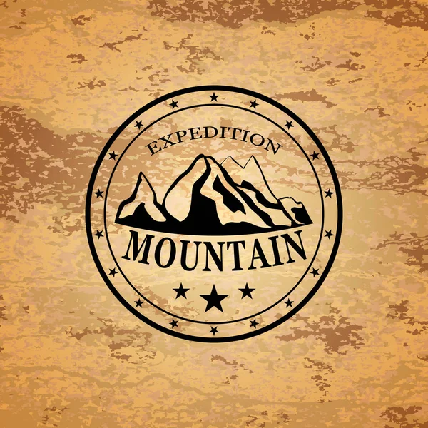 Эмблема горной экспедиции — стоковый вектор