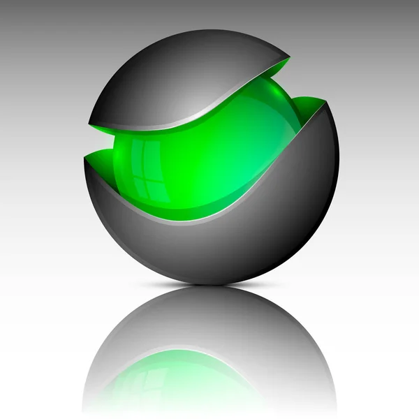 绿色圆圈球体徽标 — 图库矢量图片