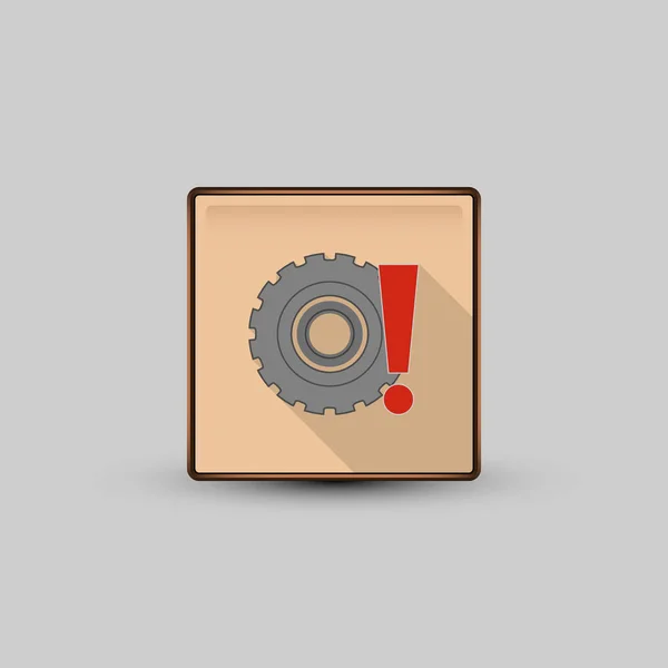 Icône d'attention roue — Image vectorielle