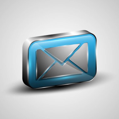 Vektör 3d zarf düğmesini