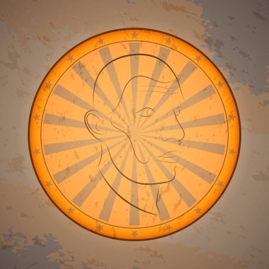 Adam portre ile Vintage amblemi