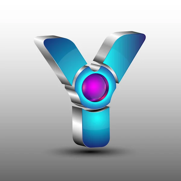 Векторный футуристический 3D дизайн логотипа — стоковый вектор