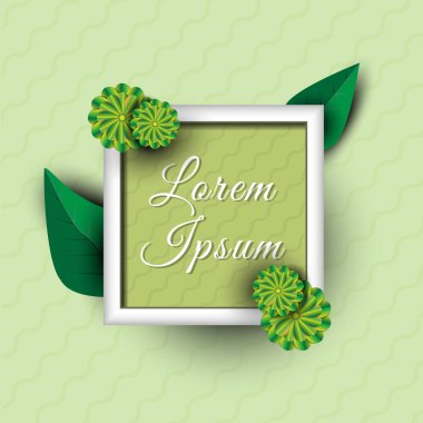 Dekor elemanları ile bir çerçevedeki metin.