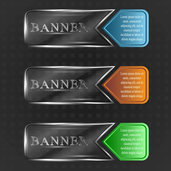Transparente Banner mit farbigen Elementen — Stockvektor