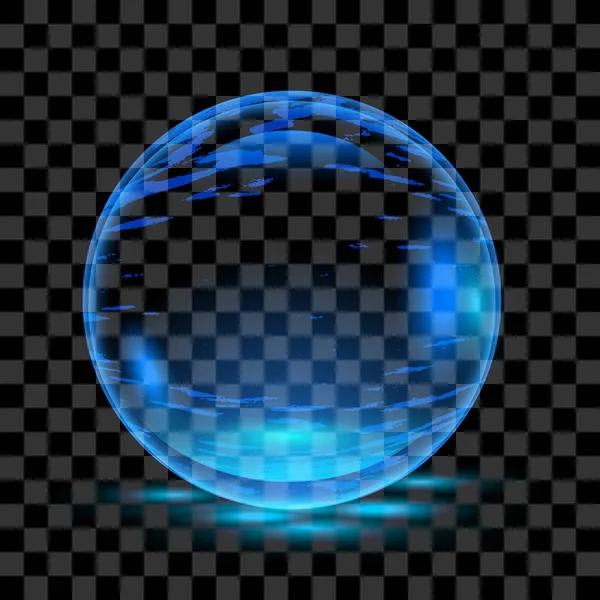 O logotipo vetor 3D.Esfera azul transparente — Vetor de Stock