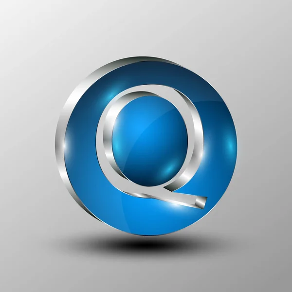 개념 지정 .3d Logo.Lettering.Letter Q — 스톡 벡터