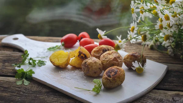 Vegetable set for baked potatoes — Stock Photo, Image