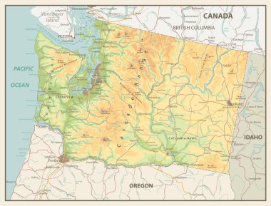Washington state Retro renk Haritası