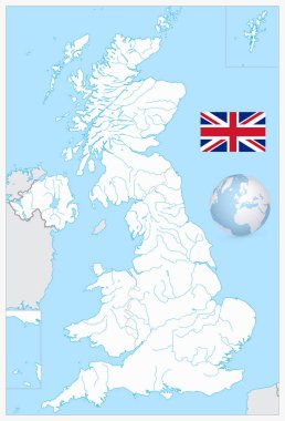 Su nesnelerle İngiltere boş harita