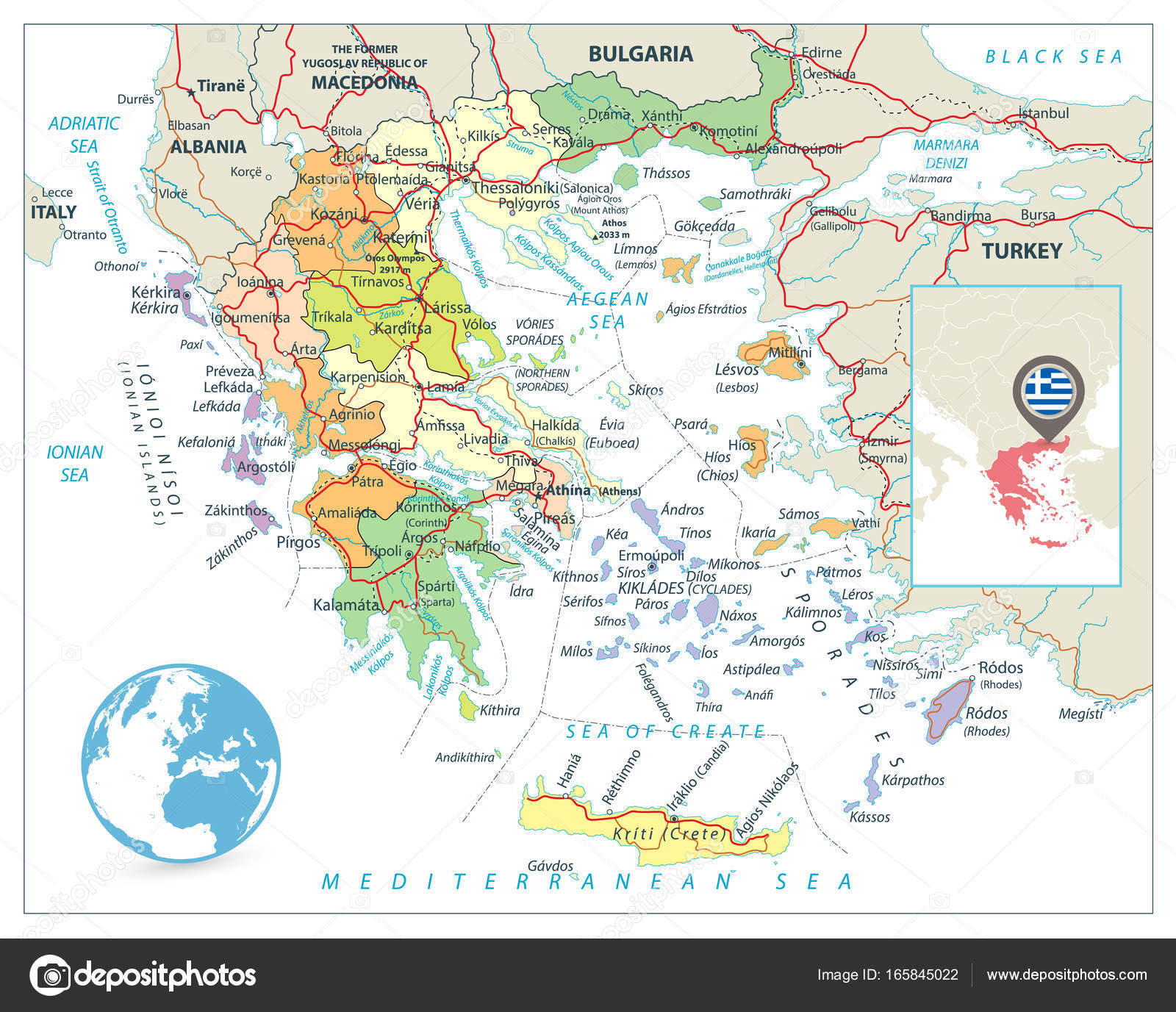 Portugal Mapa político Cor vintage imagem vetorial de Cartarium