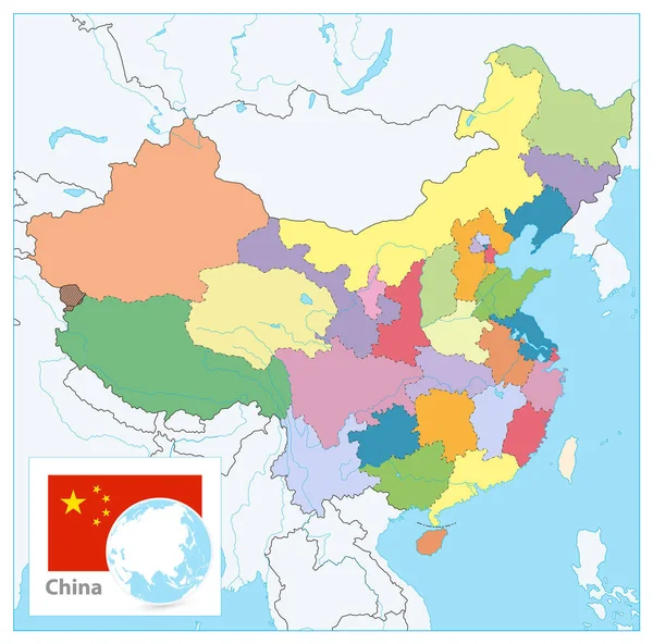 China Political Map. No hay texto — Vector de stock