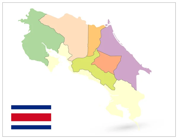 哥斯大黎加行政地图上白色孤立。没有文本 — 图库矢量图片