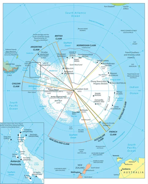 Mapa da Região do Ártico — Vetor de Stock