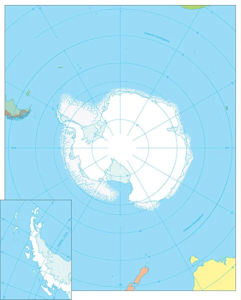Kutup Bölgesi harita. Metin yok — Stok Vektör