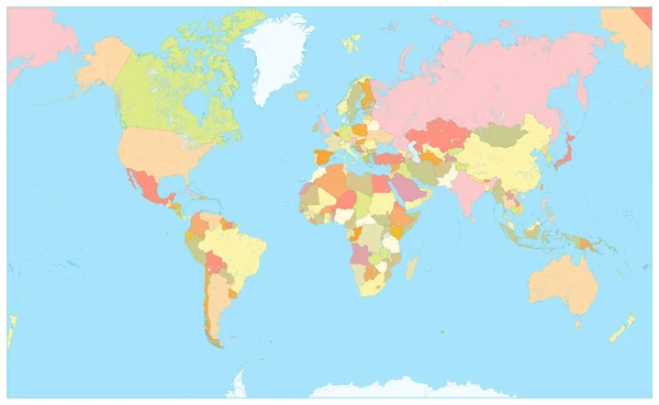 Mappa del mondo politico gigante - Nessun testo — Vettoriale Stock