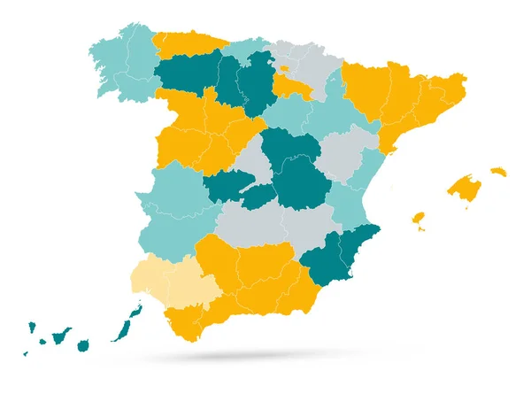 Vazio Espanha Mapa Isolado Branco Ilustração Vetorial — Vetor de Stock