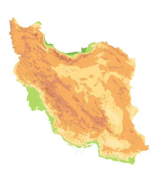 Άδειος Φυσικός Χάρτης Του Ιράν Απομονωμένος Στα Λευκά Εικόνα Περιέχει — Διανυσματικό Αρχείο