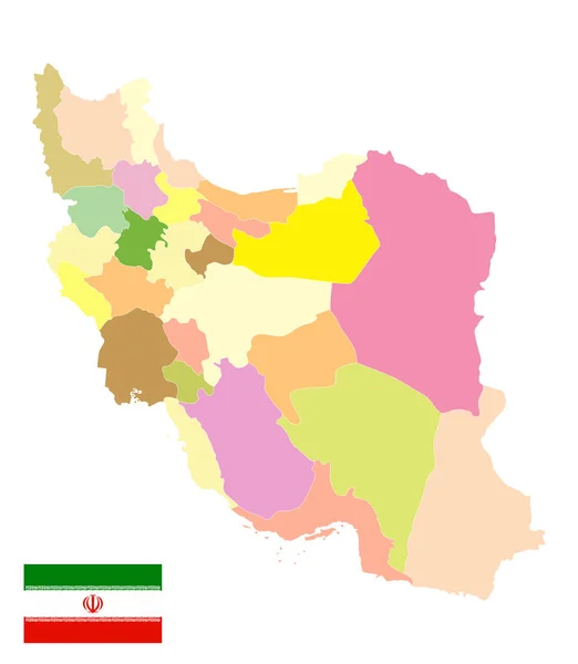 Административная Политическая Карта Ирана Изолирована Белых Никакого Сообщения Изображение Содержит — стоковый вектор