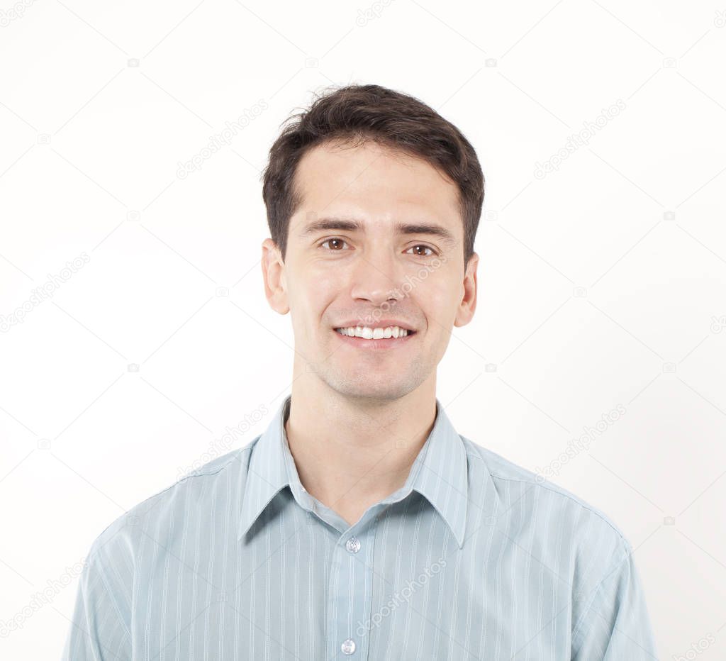 Nice smiling businessman portrait. Toothy smile