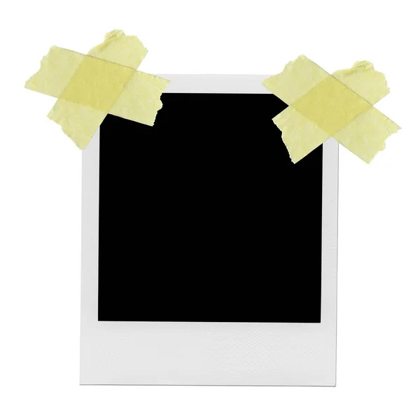Xxxl Blank Photo Isolated Vintage Frame Yellow Tape — Stock Photo, Image