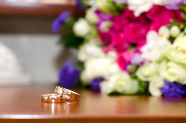 Wedding rings on the table