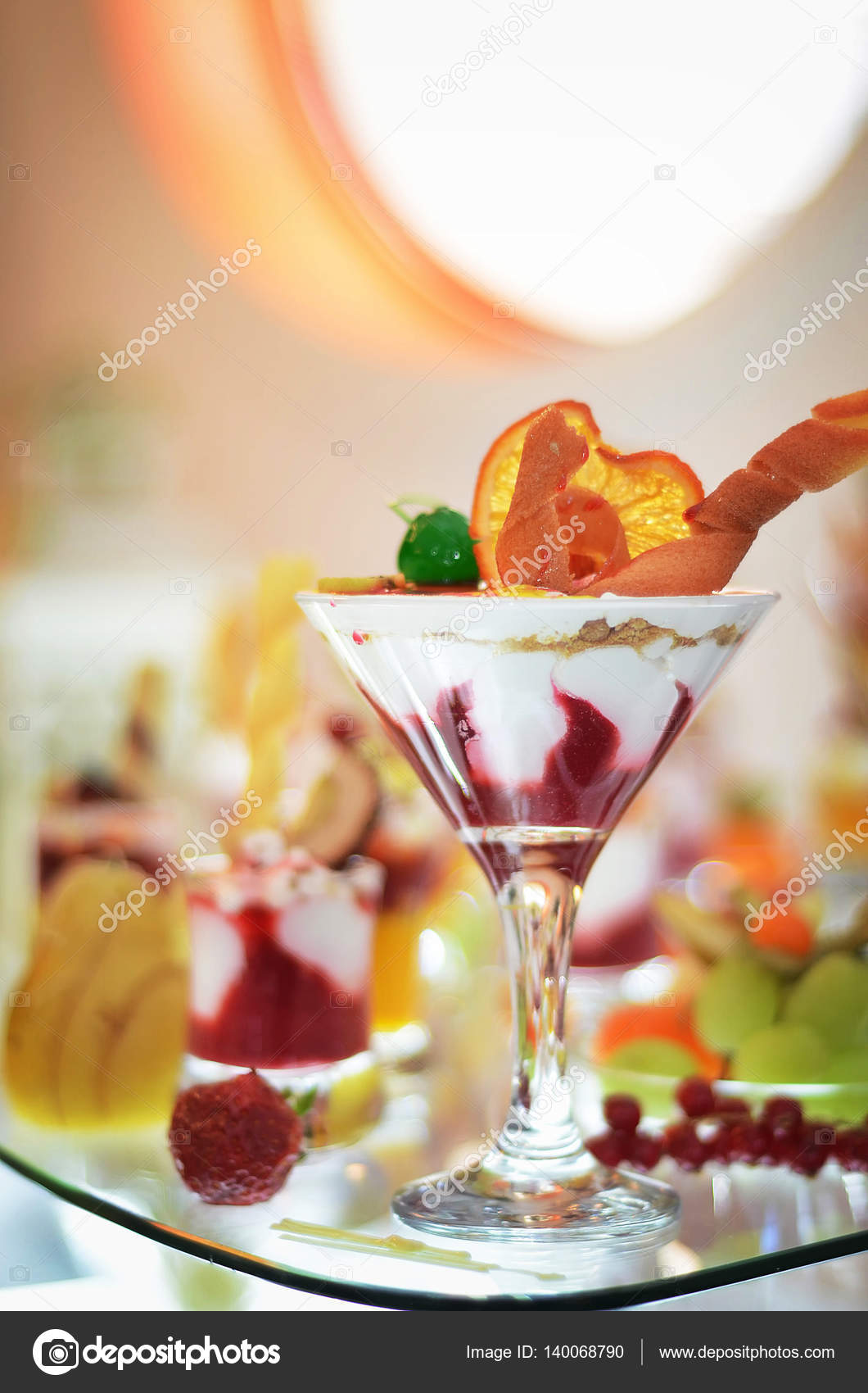 Ice Cream Dessert On Buffet Table Stock Photo Elvirkindom Yandex A Sweet Ice Cream Dessert With Berries And Fruit On Buffet Table Photo By Elvirkindom Yandex Ru