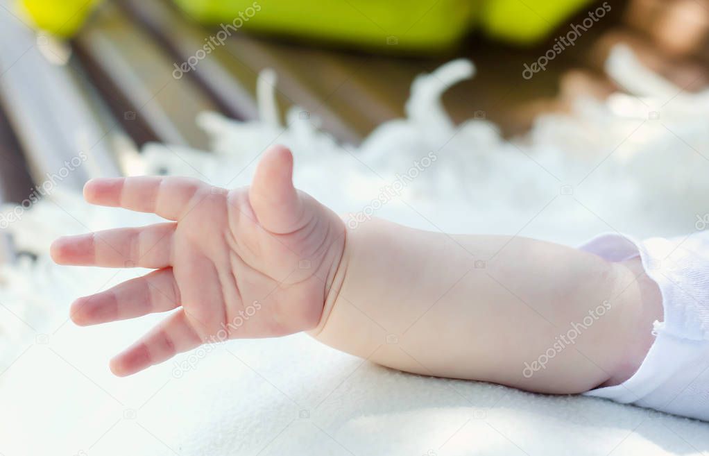 The hand of a small child