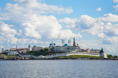 Kazan, Rusya, 7 Haziran 2017: Kazan Kremlin üzerinde görünümünü 