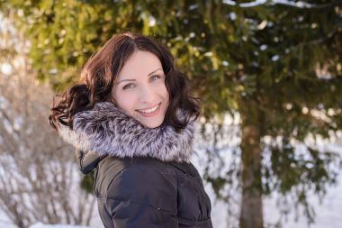 Kış Fotoğraf parkta kızla