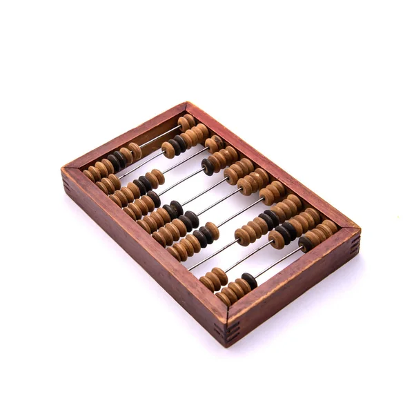 Old abacus on white background — Stock Photo, Image