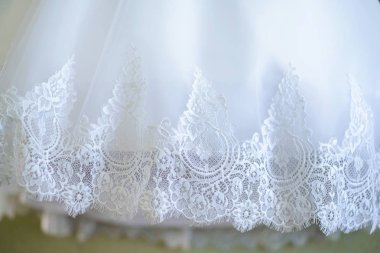 White openwork hem wedding dress