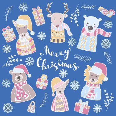 İskandinav tarzında el yapımı Noel sevimli hayvanları