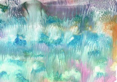 Soyut el yapımı desen, çok renkli arka plan, taklit yağlı boya tablo, fantastik manzara.