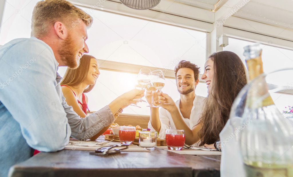 Toasting with wine