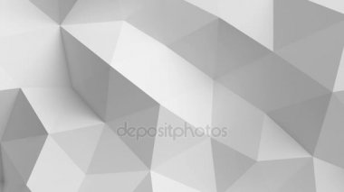 Güzel beyaz poligonal yüzey geçişin sorunsuz imkanı içinde 3d animasyon. Soyut hareket tasarım arka planda 4k. Bilgisayar işlem oluşturulan. Ultra Hd 3840 x 2160.