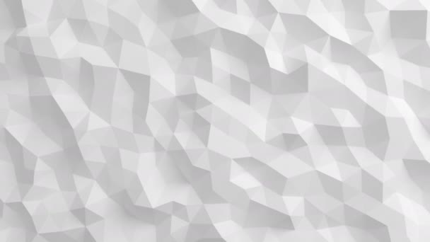 Beautiful White Polygonal Surface Waving in Seamless 3d animation. Abstract Motion Design Background in 4k. Computer Generated Process. Ultra HD 3840x2160. — Stock Video